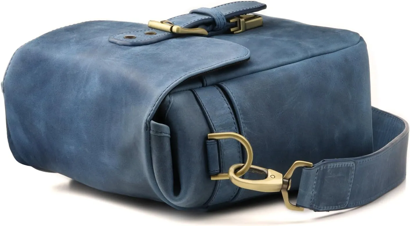 MegaGear Torres Mini MG1328 Genuine Leather Camera Messenger Bag for Mirrorless, Instant and DSLR Cameras