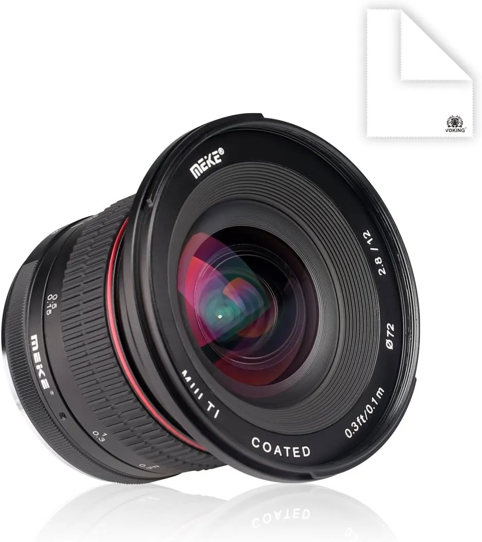Meike 12mm F2.8 Ultra Wide Angle Manual Focus Lens for Sony E Mount APS-C Mirrorless Cameras NEX 3 5T NEX 6 7 A6400 A6600 A6000 A6100 A6300 A6500,etc