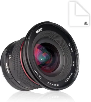 Meike 12mm F2.8 Ultra Wide Angle Manual Focus Lens for Sony E Mount APS-C Mirrorless Cameras NEX 3 5T NEX 6 7 A6400 A6600 A6000 A6100 A6300 A6500,etc