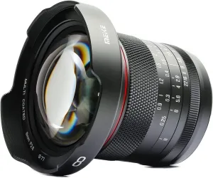 Meike 8mm F2.8 Ultra Wide Angle Zero Distortion Manual Focus Lens Compatible with Panasonic Olympus MFT M43 Mount Mirrorless Cameras GH1 GH2 GH3 GH4 GH5 GH6 GH7