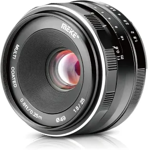 Meike MK 25mm F1.8 Large Aperture Wide Angle Lens Manual Focus Lens Compatible with Canon EOS-M Mount Mirrorless Cameras