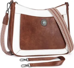MEITRUE Crossbody Bags for Women Trendy, Leather Hobo purse with 2 Strap, Women's Crossbody Shoulder Handbags