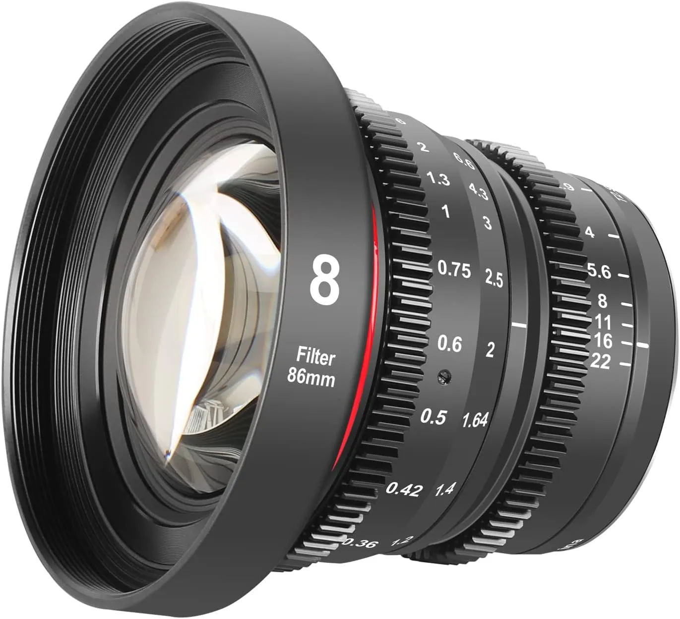 MEKE 8mm T2.9 Large Aperture Manual Focus Prime Low Distortion 4K Mini Cine Lens for Micro Four Thirds M4/3 MFT Compatible with Olympus/Panasonic Lumix Cameras and BMPCC 4K Zcam E2 GH5 GH6 GH7