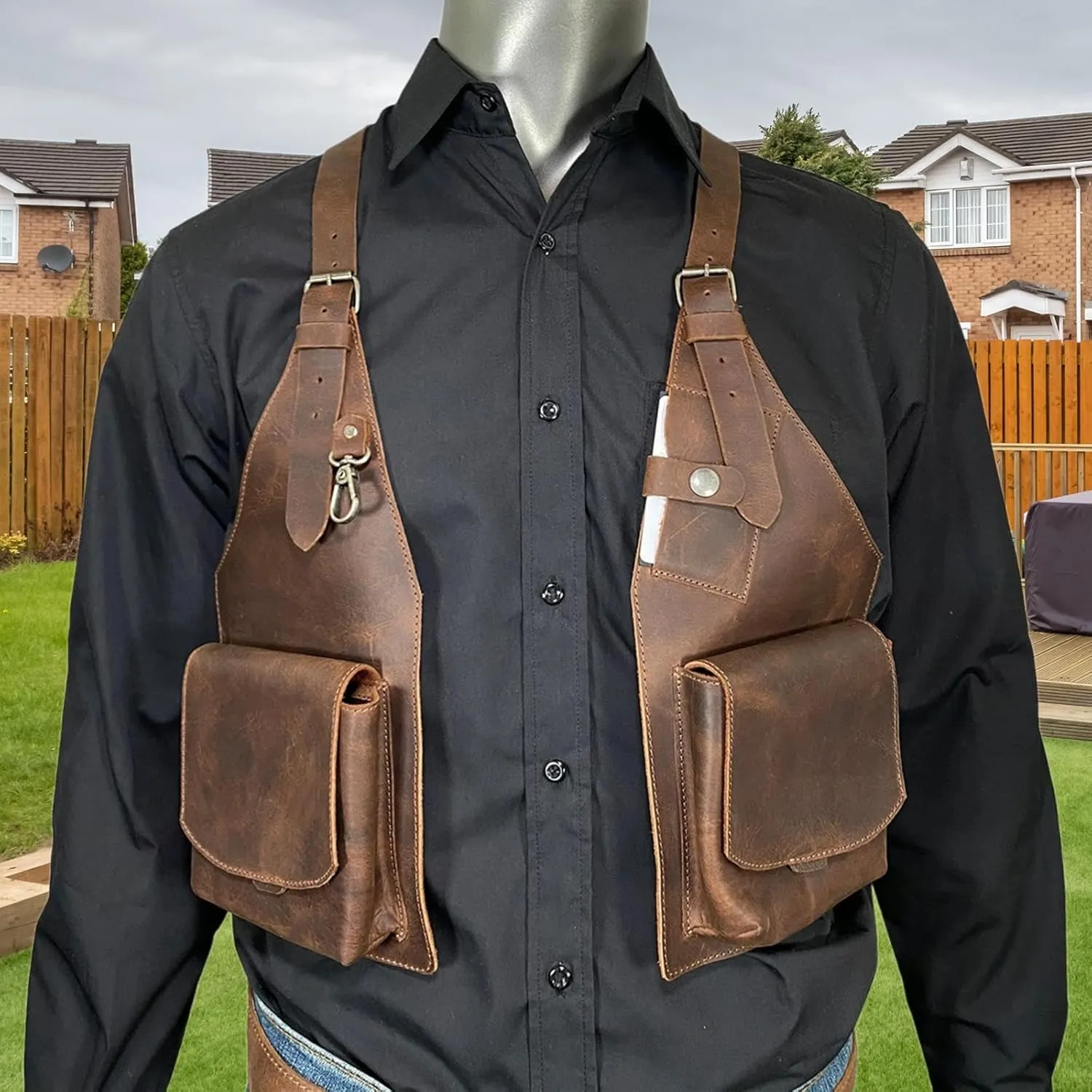 Men Anti Underarm Shoulder Bag Adjustable PU Leather Strap Wallet Bag Outdoor Phone Bag