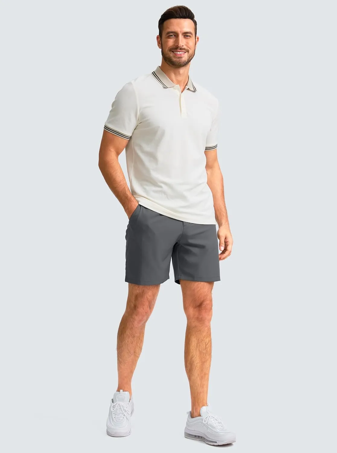 Men's Casual Shorts 7" Lightweight Golf Shorts for Men Stretch with 3 Pockets Quick Dry Breathable Work Shorts