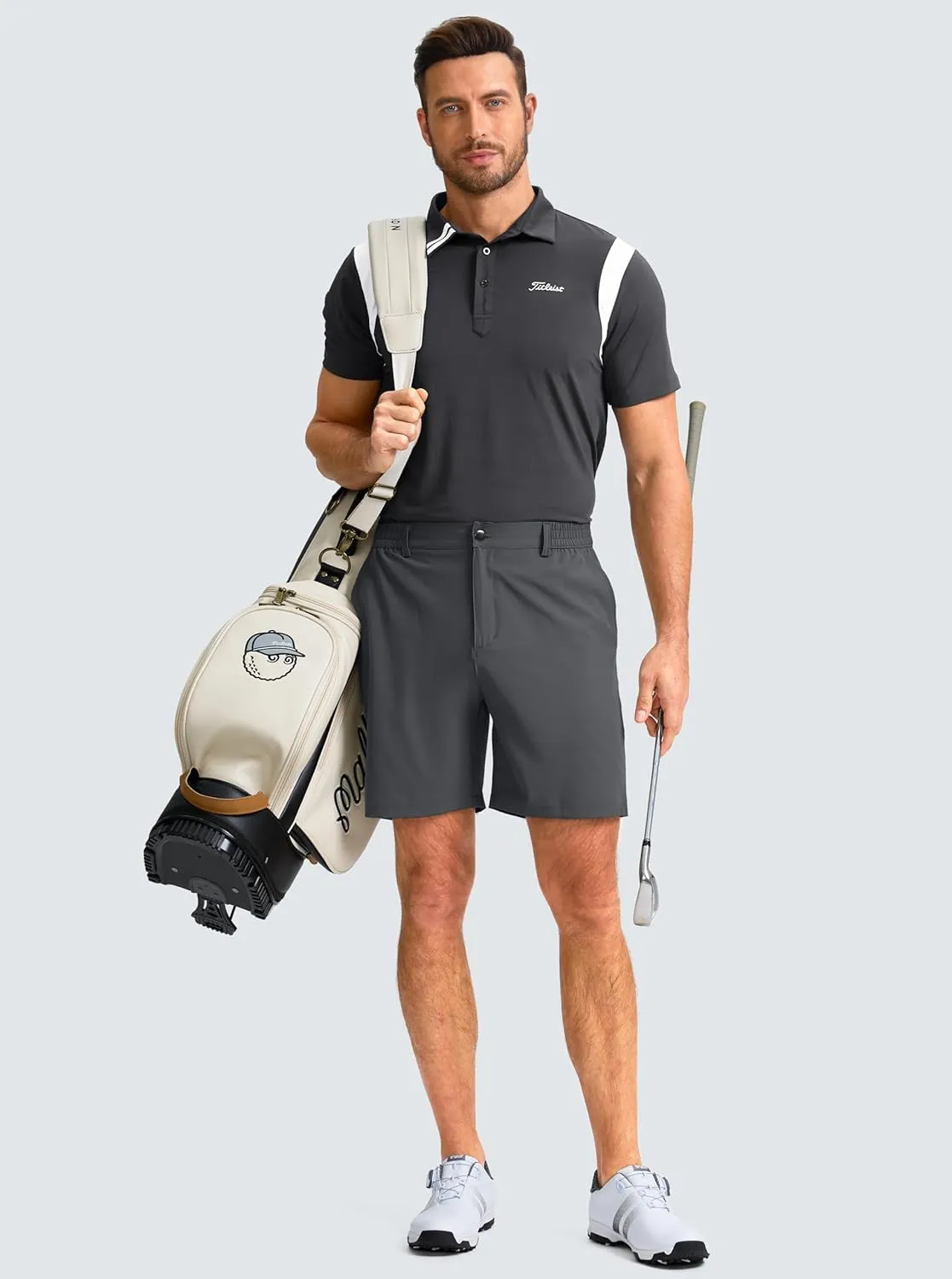Men's Casual Shorts 7" Lightweight Golf Shorts for Men Stretch with 3 Pockets Quick Dry Breathable Work Shorts