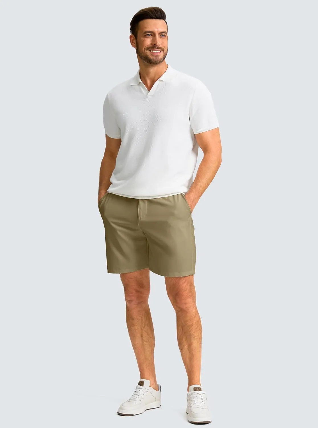 Men's Casual Shorts 7" Lightweight Golf Shorts for Men Stretch with 3 Pockets Quick Dry Breathable Work Shorts