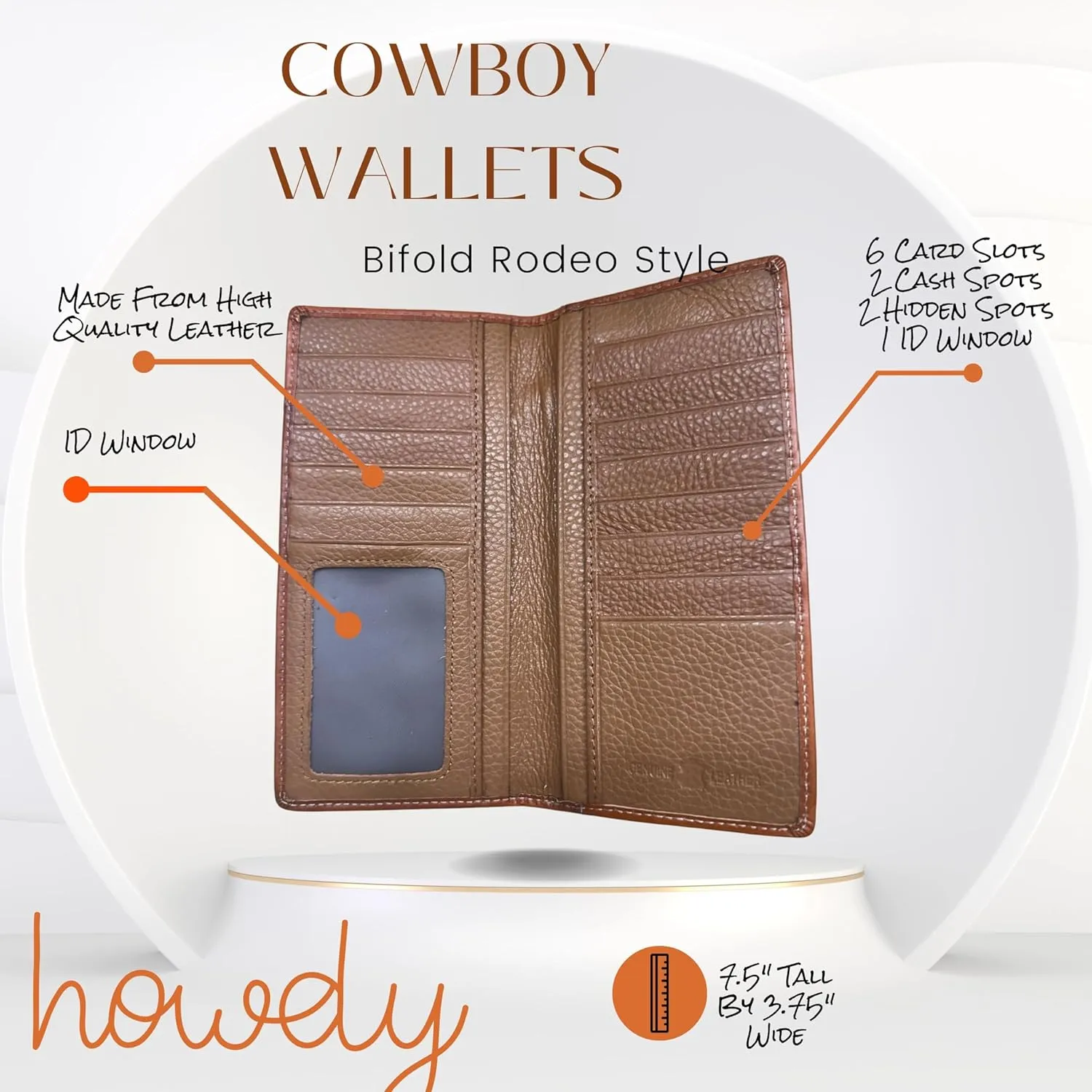 Mens Cowboy Praying Western Long Wallet Floral Cutout Layered Leather Soft Leather Checkbook Style Mens Wallets Leather Bull Rider Rodeo Gifts For Men (Brown & Coffee)