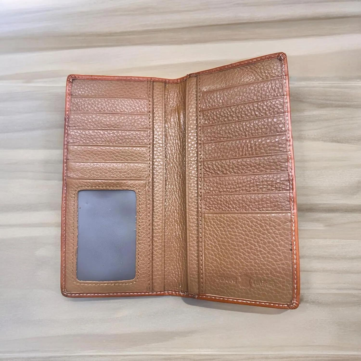 Mens Cowboy Praying Western Long Wallet Floral Cutout Layered Leather Soft Leather Checkbook Style Mens Wallets Leather Bull Rider Rodeo Gifts For Men (Brown & Teal)