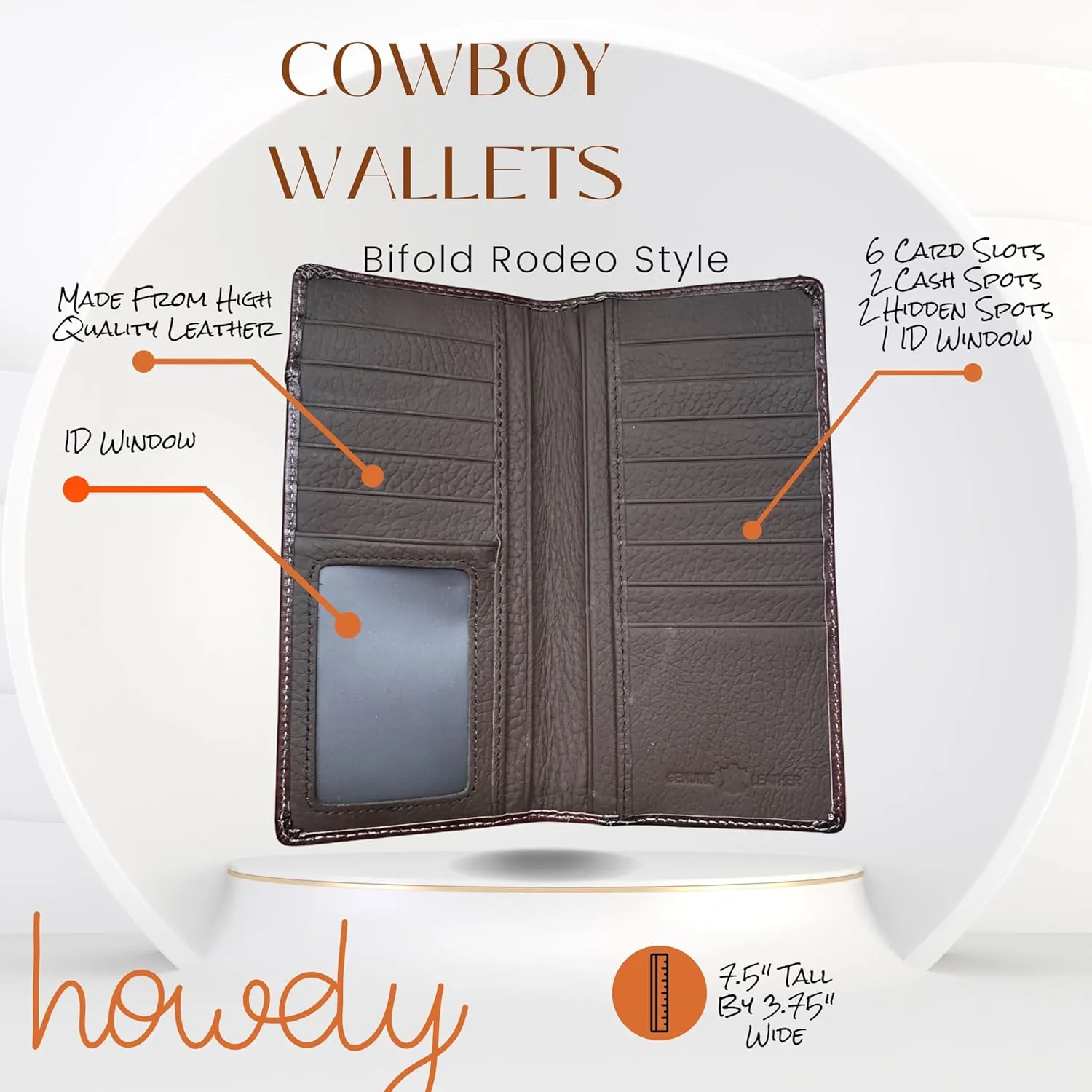 Mens Cowboy Praying Western Long Wallet Floral Cutout Layered Leather Soft Leather Checkbook Style Mens Wallets Leather Bull Rider Rodeo Gifts For Men (Coffee & White)