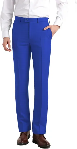 Men's Dress Pants Classic Fit Expandable Waist Casual Flat Front Pant