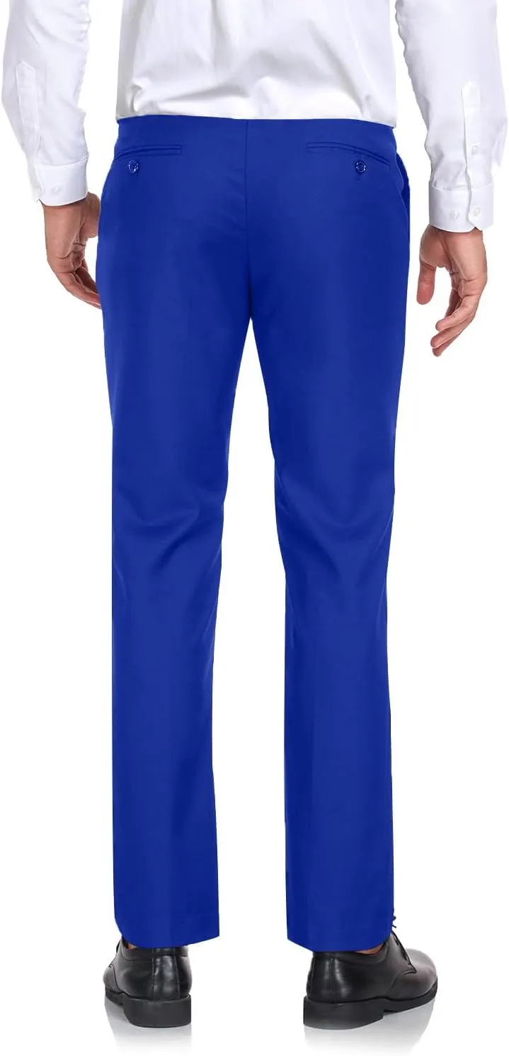 Men's Dress Pants Classic Fit Expandable Waist Casual Flat Front Pant