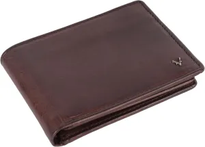 Men's Genuine Italian Leather Bifold Wallet - Sleek & Minimalist, RFID Protected, ID Window Flap, Card Holder, Gift for Him (Brown)