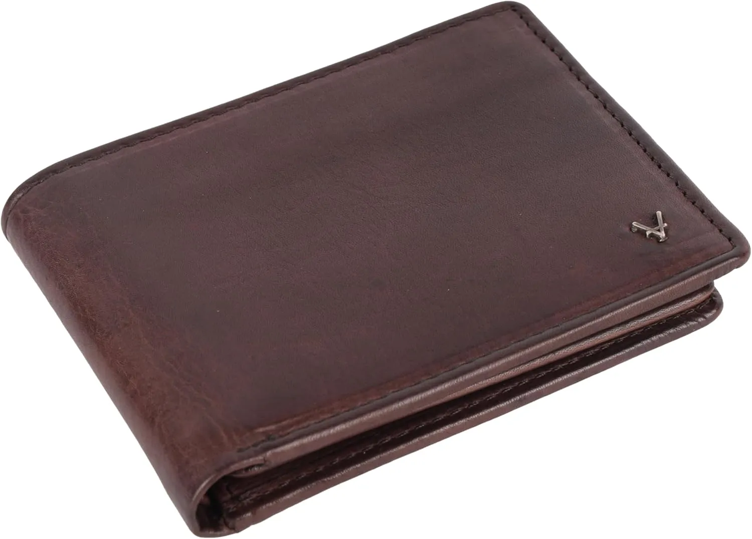 Men's Genuine Italian Leather Bifold Wallet - Sleek & Minimalist, RFID Protected, ID Window Flap, Card Holder, Gift for Him (Brown)