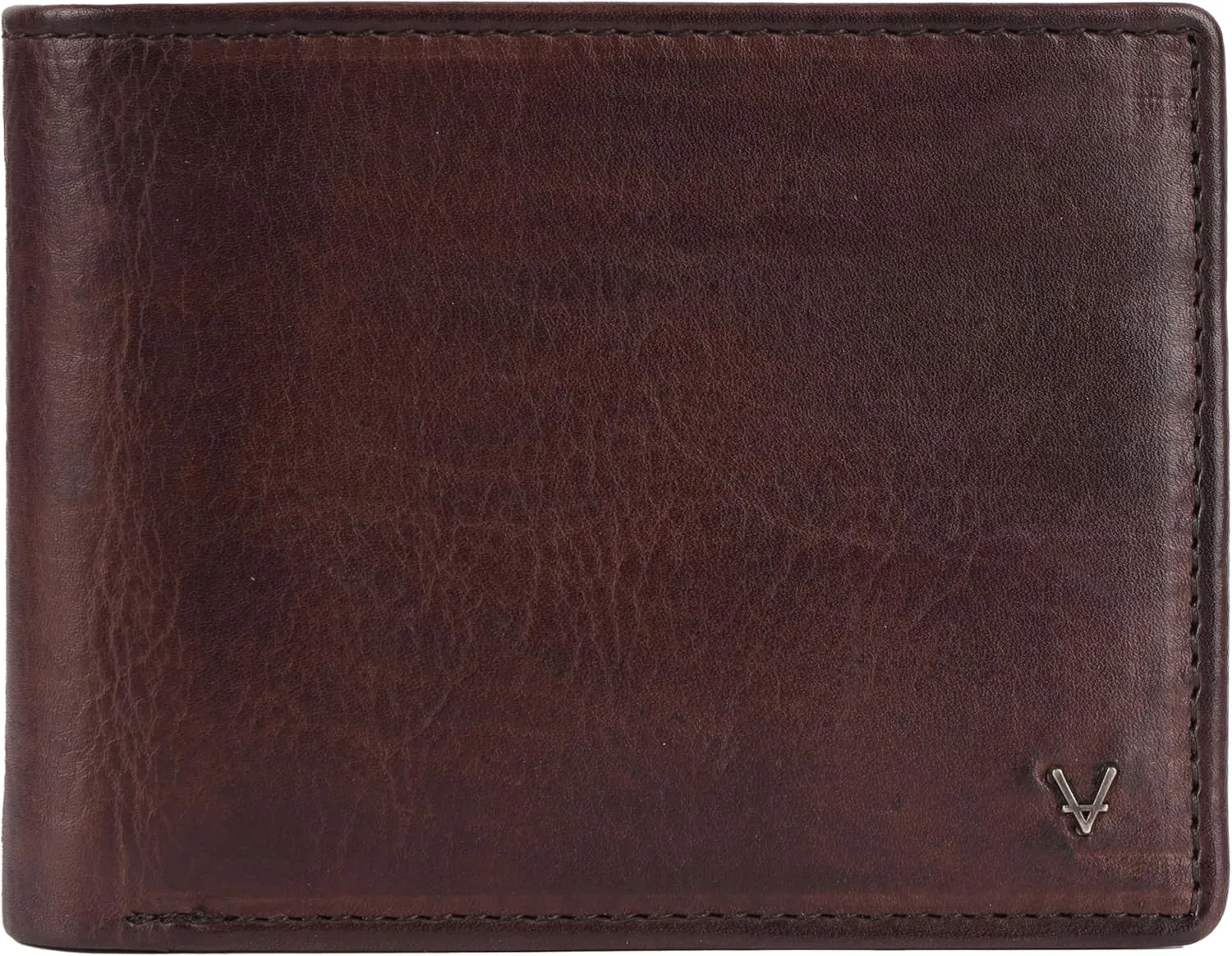 Men's Genuine Italian Leather Bifold Wallet - Sleek & Minimalist, RFID Protected, ID Window Flap, Card Holder, Gift for Him (Brown)