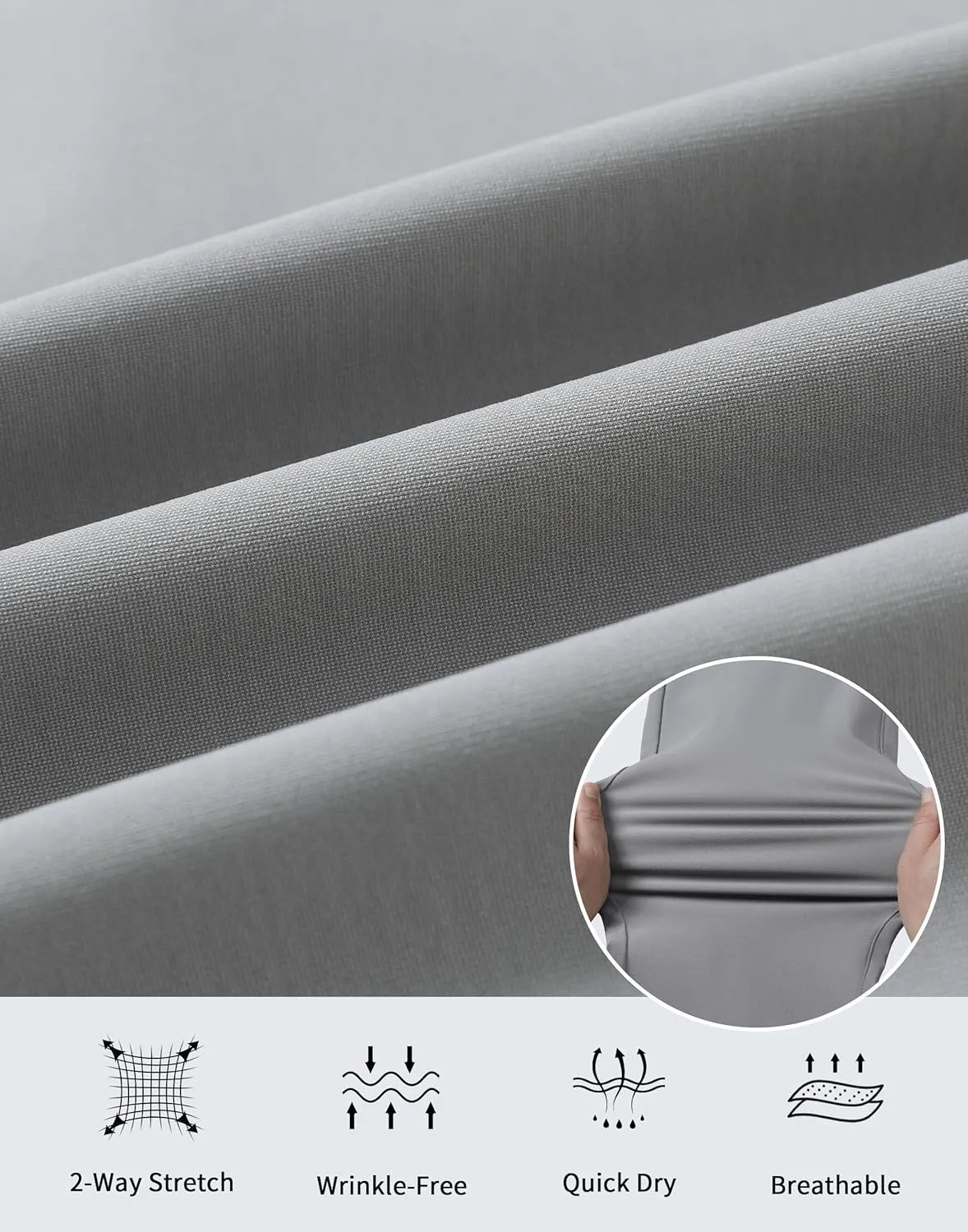 Men's Golf Pants - 30"/32" Dress Pants Wrinkle Free 5 Pockets Stretch Casual Work Travel Slacks