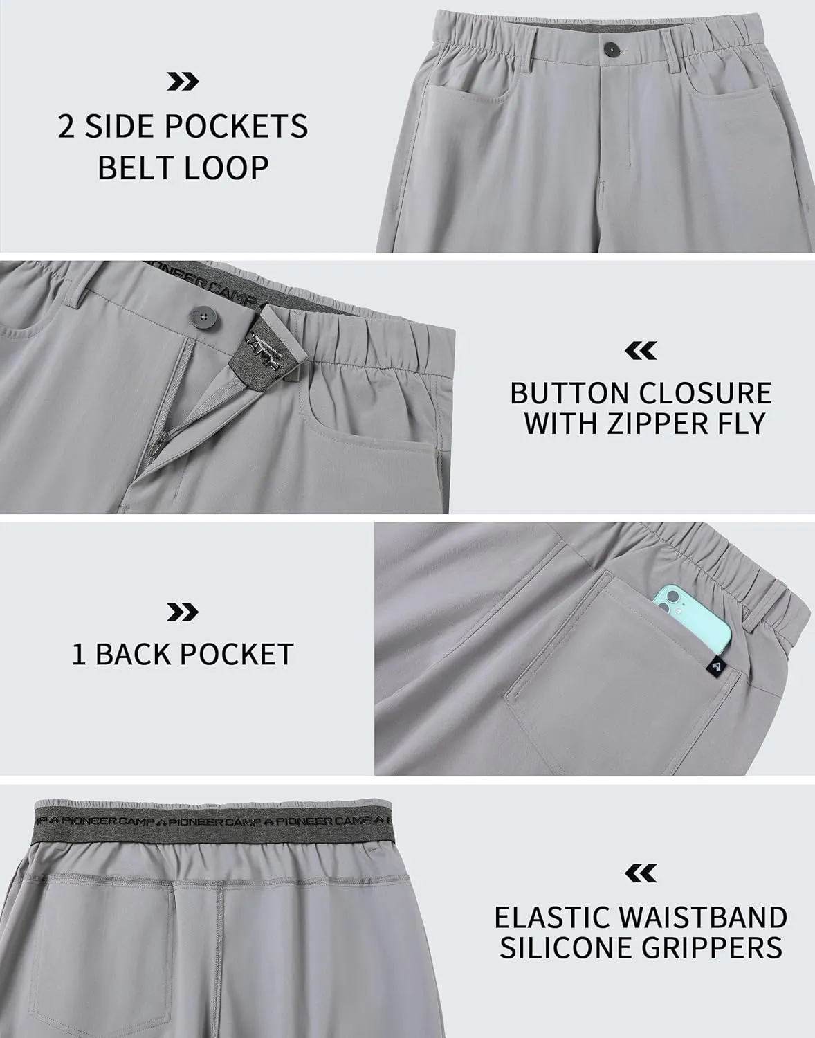 Men's Golf Pants - 30"/32" Dress Pants Wrinkle Free 5 Pockets Stretch Casual Work Travel Slacks