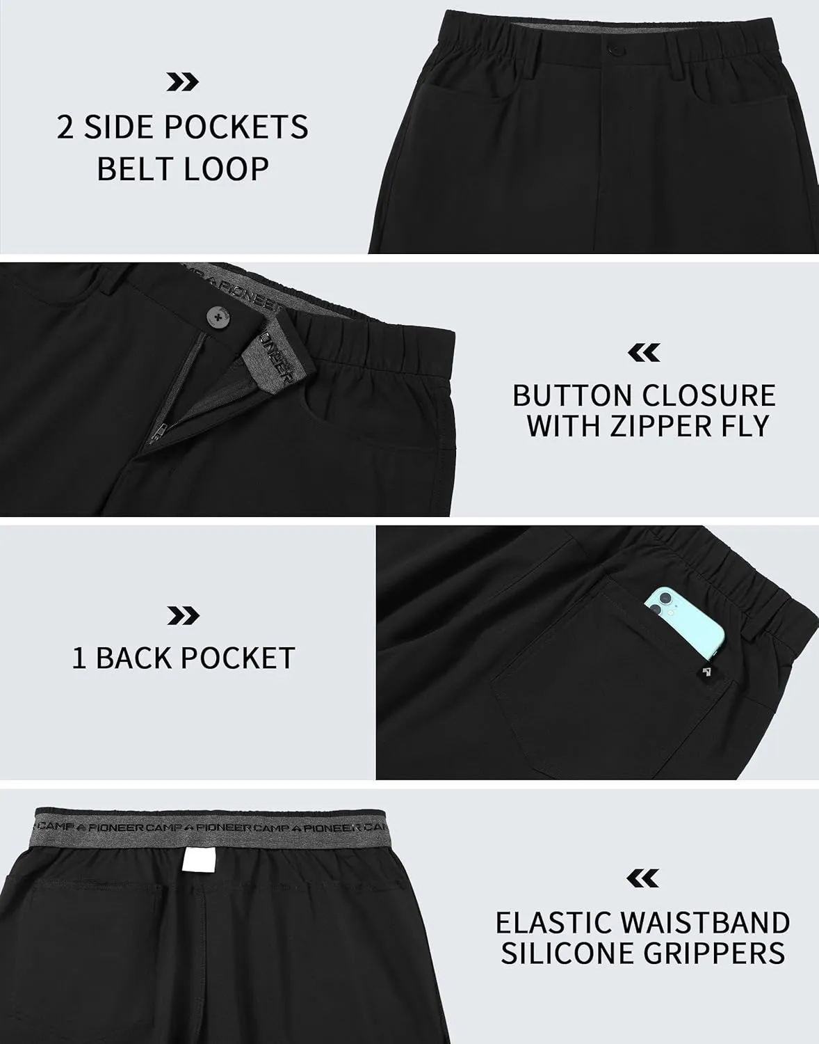 Men's Golf Pants - 30"/32" Dress Pants Wrinkle Free 5 Pockets Stretch Casual Work Travel Slacks