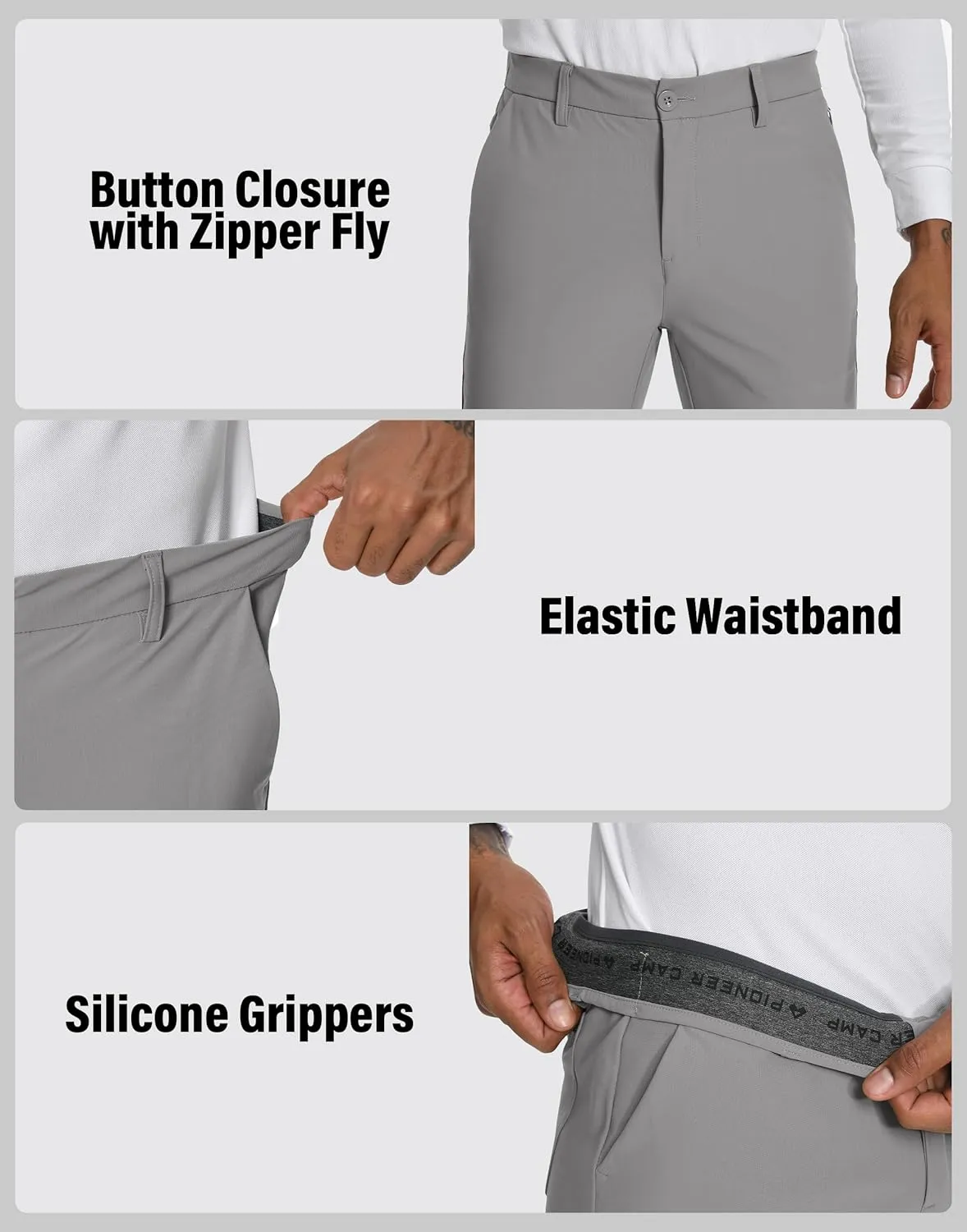 Men's Golf Pants - 30"/32" Dress Pants Wrinkle Free 5 Pockets Stretch Casual Work Travel Slacks