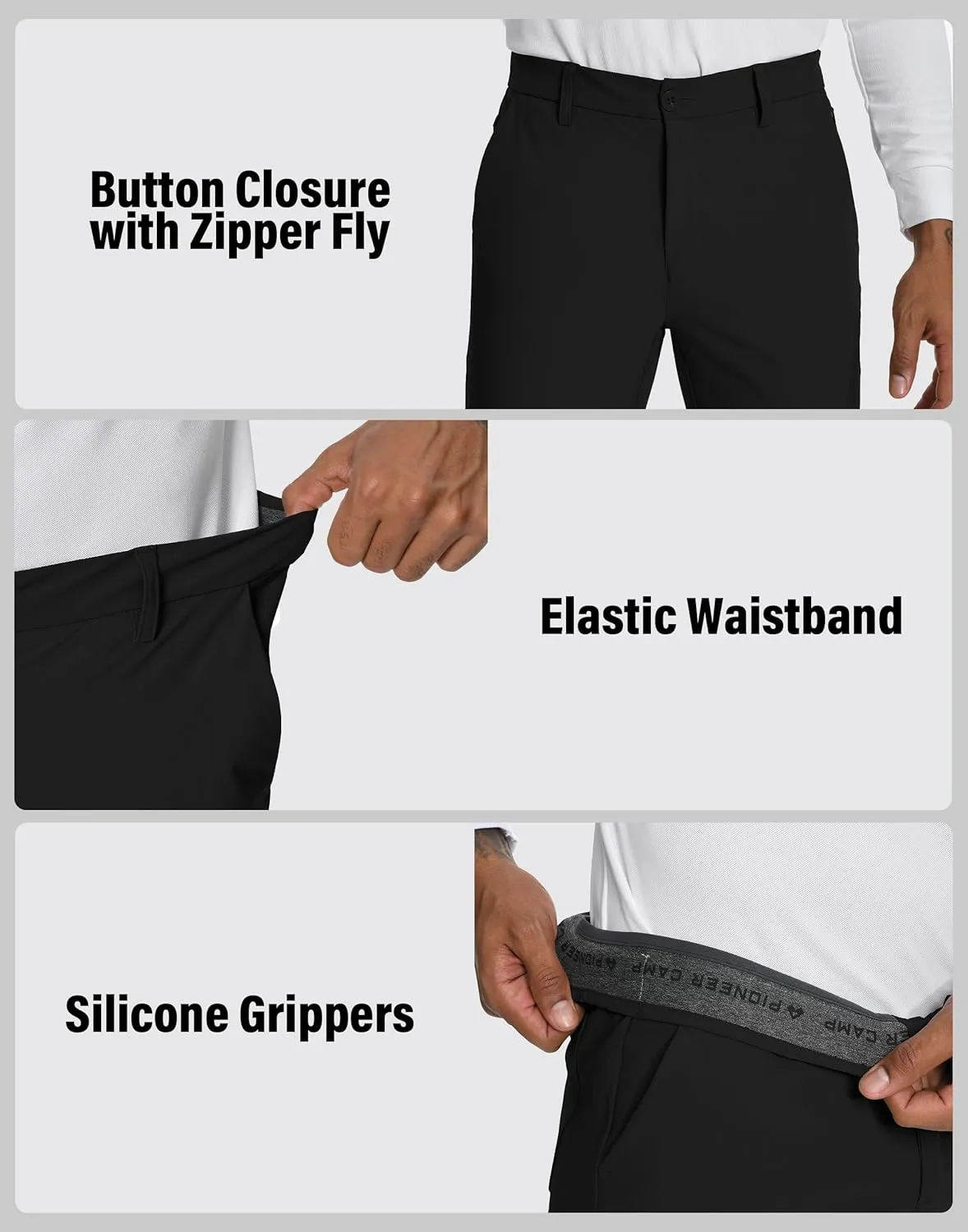 Men's Golf Pants - 30"/32" Dress Pants Wrinkle Free 5 Pockets Stretch Casual Work Travel Slacks
