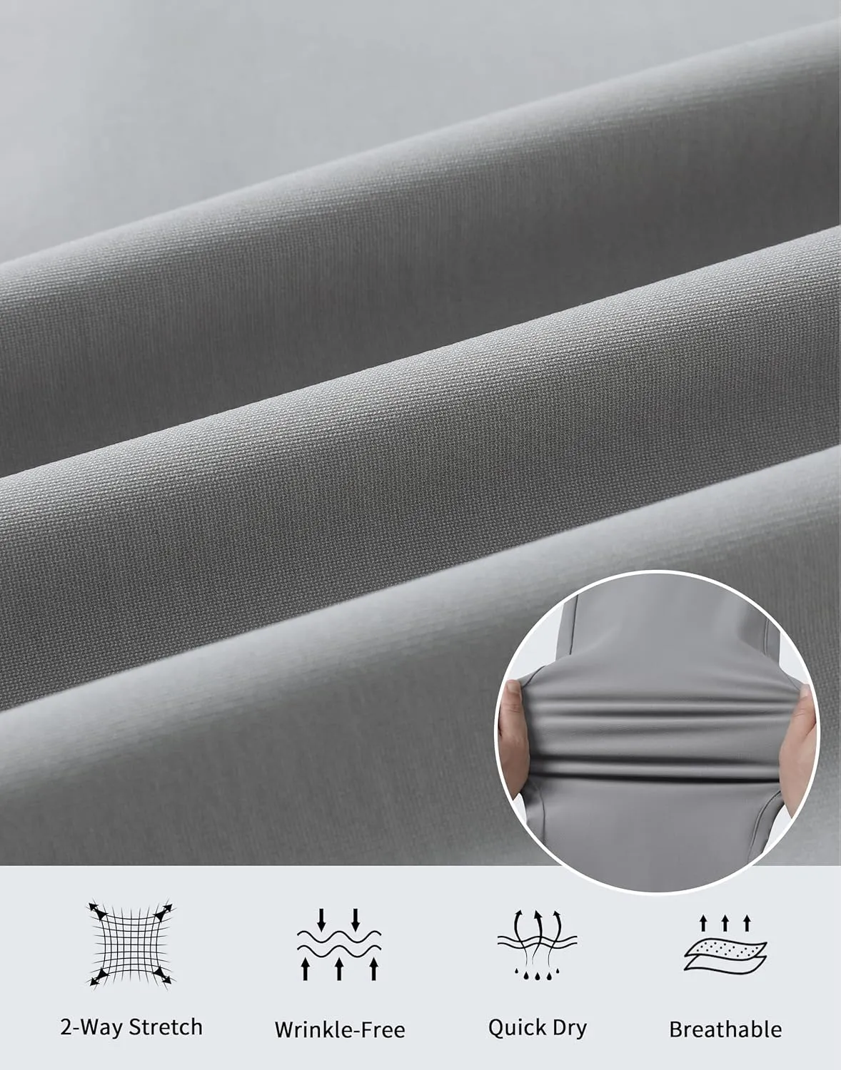 Men's Golf Pants - 30"/32" Dress Pants Wrinkle Free 5 Pockets Stretch Casual Work Travel Slacks