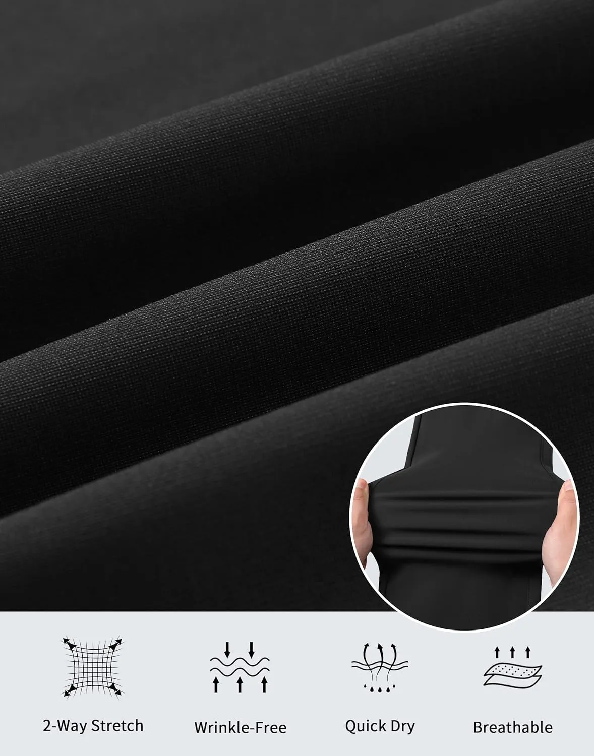 Men's Golf Pants - 30"/32" Dress Pants Wrinkle Free 5 Pockets Stretch Casual Work Travel Slacks