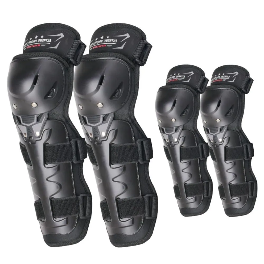 Men's Hard Shell Adjustable Knee Pads, Motorcycle Knee Pads, Off-Road, Cycling, Horse Racing, PK (Kneepad Elbow pad)