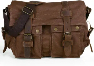Men's Lightweight Vintage Waterproof Canvas DSLR SLR Shockproof Camera Shoulder Messenger Bag Sling Bag