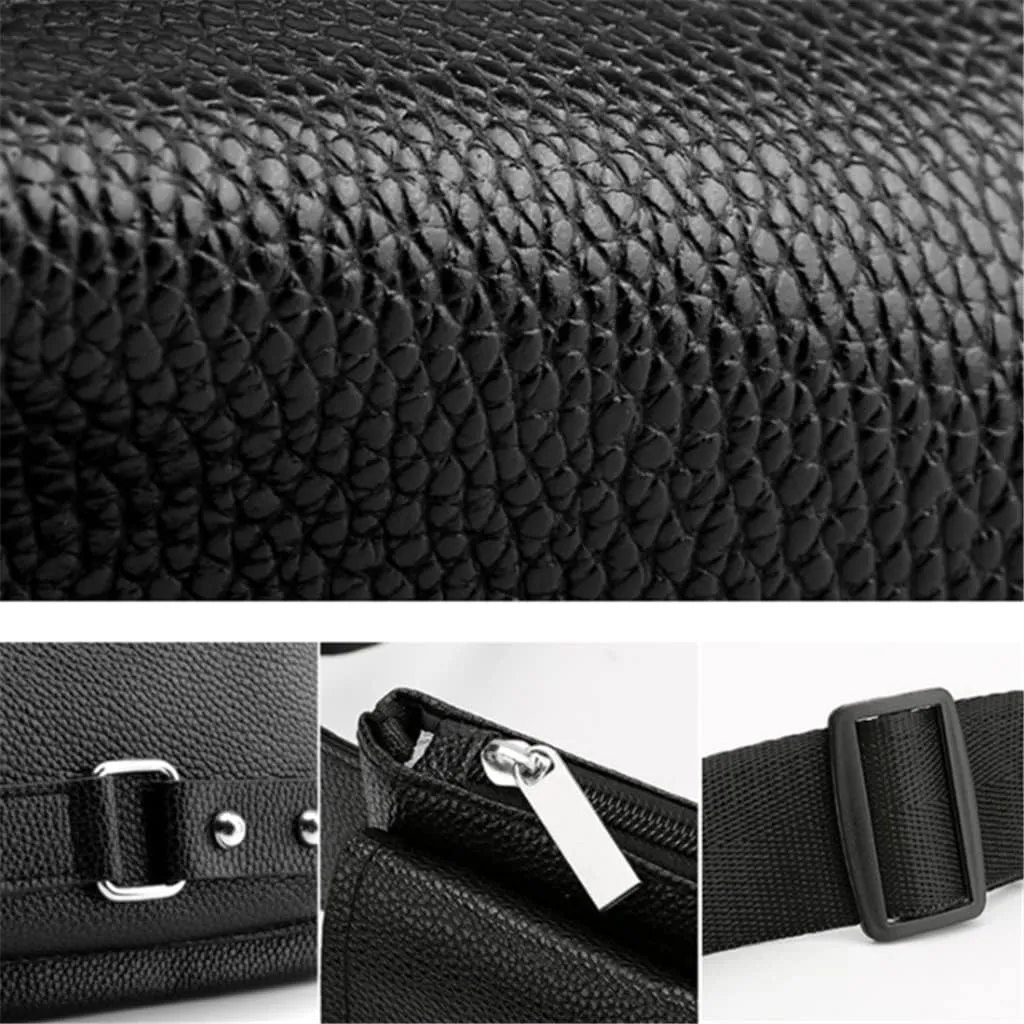 Men's Waist Packs Fanny Bum Bags for Phone Multipurpose Man PU Leather Travel Belt Bag Chest Bag Fashion Crossbody (Color : Black Size : S Code) (Black S Code)