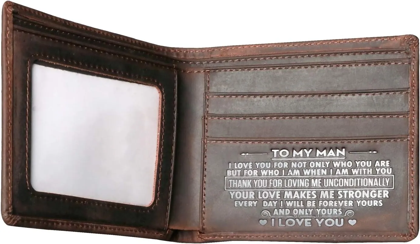 Men's Wallets,Minimalist Biflod Leather Wallet,Silm Purses,Gift for men at Birthday,Valentine's Day,Anniversary.