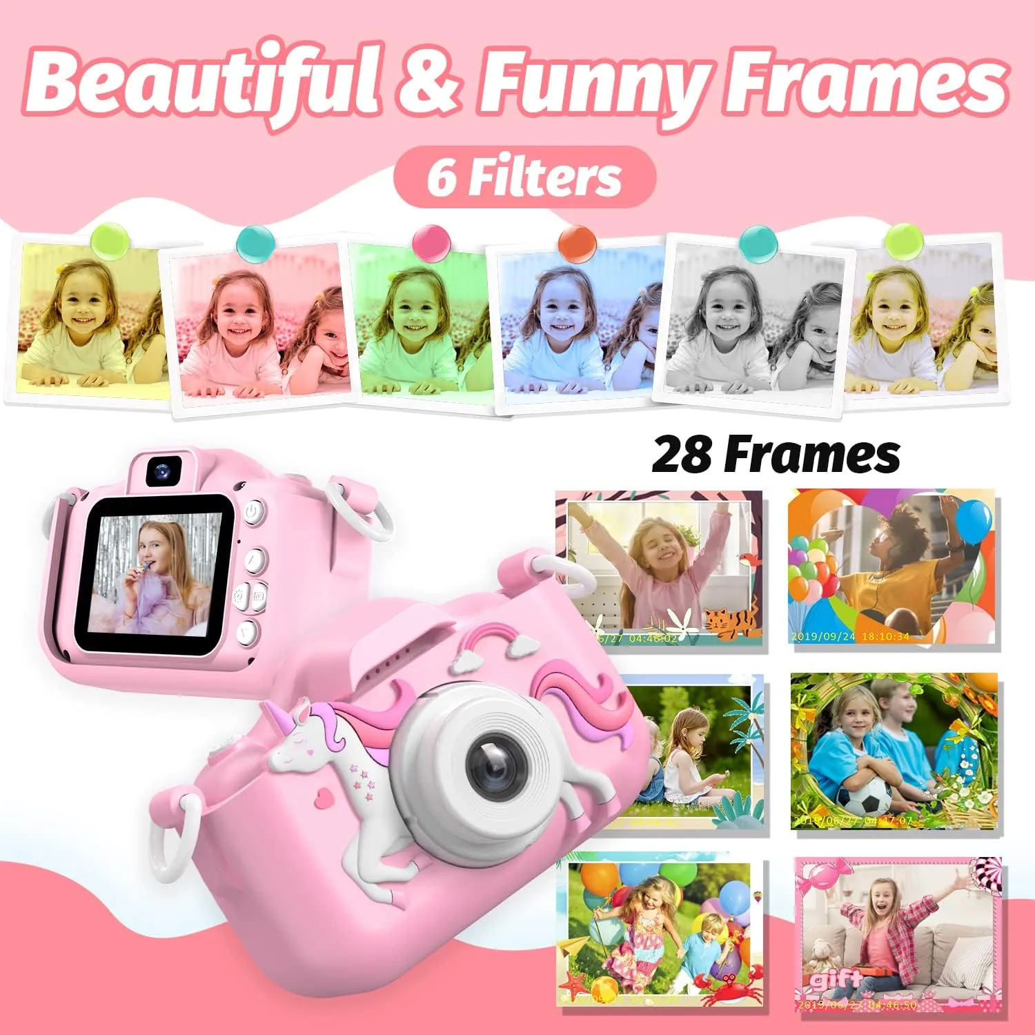 Mgaolo Kids Camera Toys for 3-12 Years Old Boys Girls Children,Portable Child Digital Video Camera with Silicone Cover, Christmas Birthday Gifts for Toddler Age 3 4 5 6 7 8 9 (Pink)