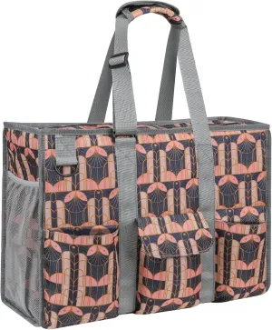 MHOMER Large Utility Tote Bag for Women, Zip-Top Teachers Tote Bag with 12 Pockets, Waterproof Nurse Bag for Working Women