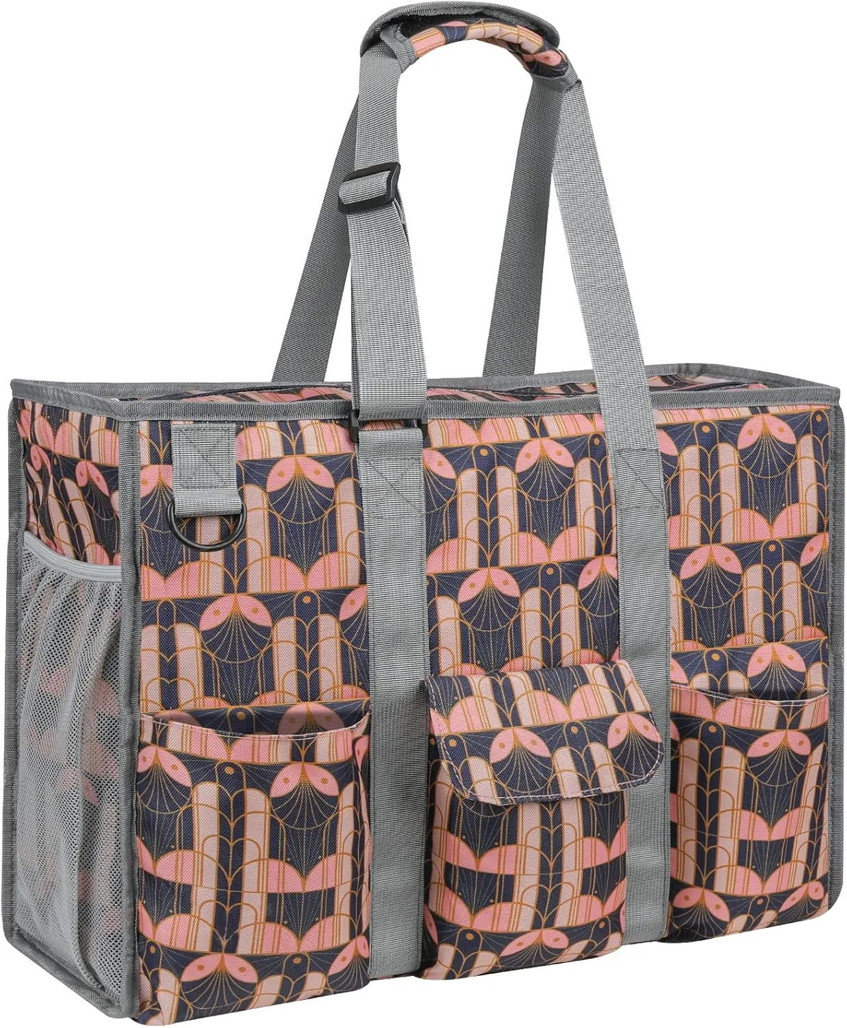 MHOMER Large Utility Tote Bag for Women, Zip-Top Teachers Tote Bag with 12 Pockets, Waterproof Nurse Bag for Working Women