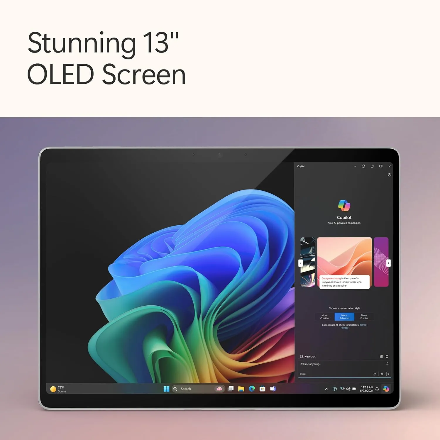 Microsoft Surface Pro 2-in-1 Laptop/Tablet (2024), Windows 11 Copilot  PC, 13" Touchscreen OLED Display, Snapdragon X Elite (12 Core), 16GB RAM, 1TB Storage, Black