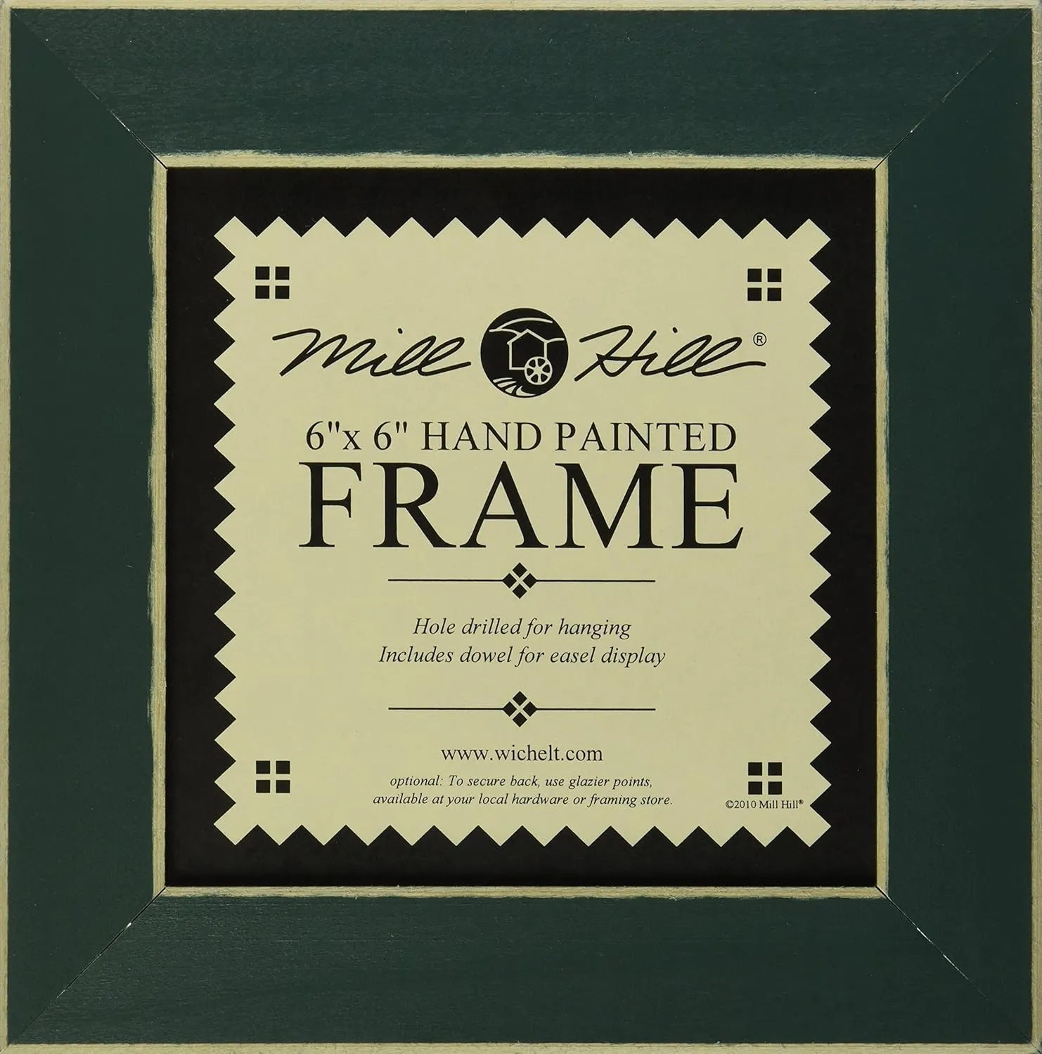 Mill Hill Wooden Frame, 6 by 6-Inch, Matte Green