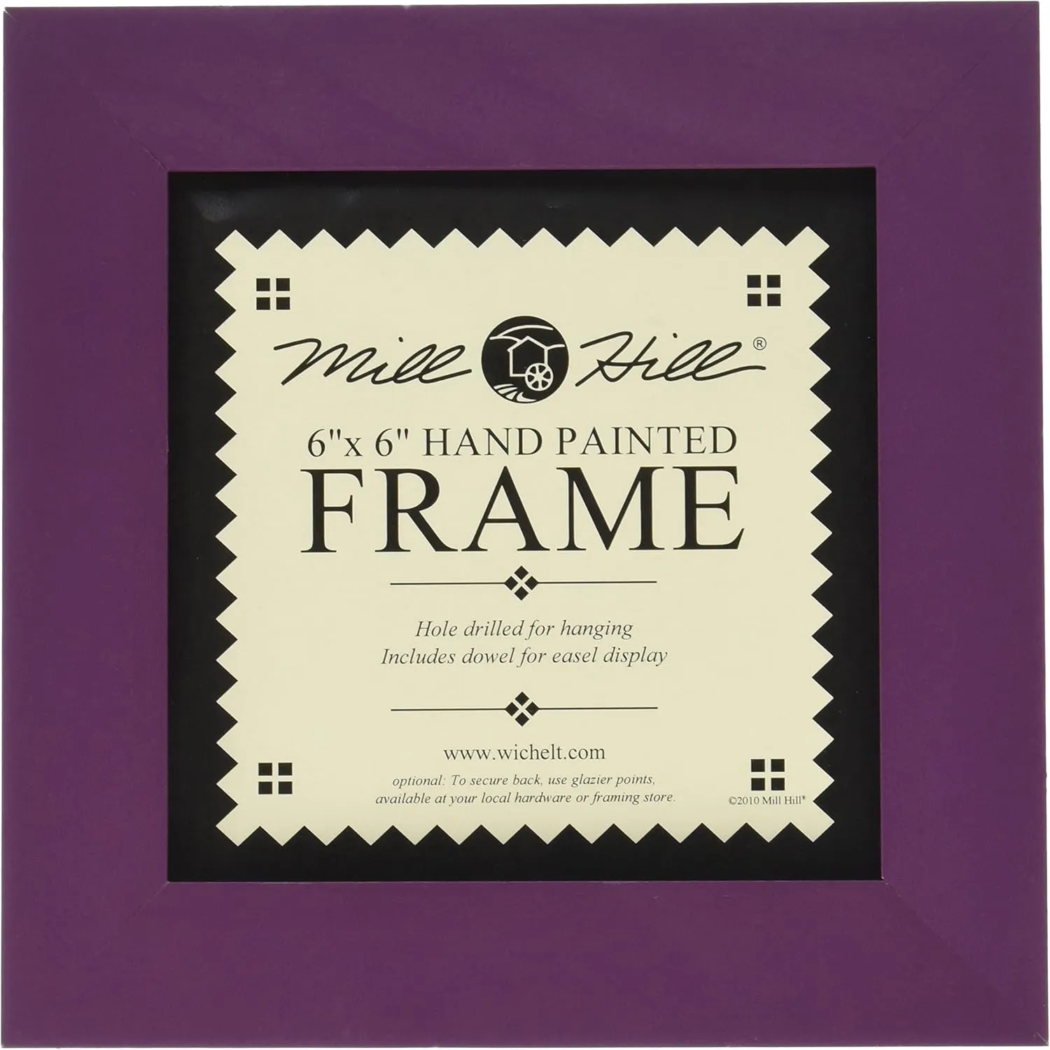 Mill Hill Wooden Frame, 6 by 6-Inch, Matte Purple