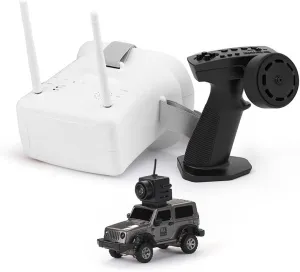 Mini Off-Road Vehicle with FPV Camera, 1/64 Scale 2.4G Full Proportional RC Electric 4WD Climbing Car Remote Control Drift Car Gift (FPV Goggles Version)