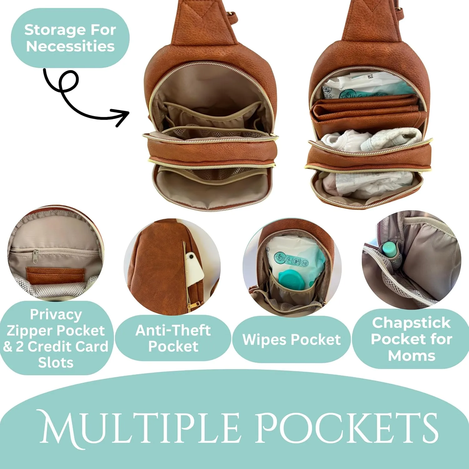 Mini Sling Crossbody Diaper Bag Backpack