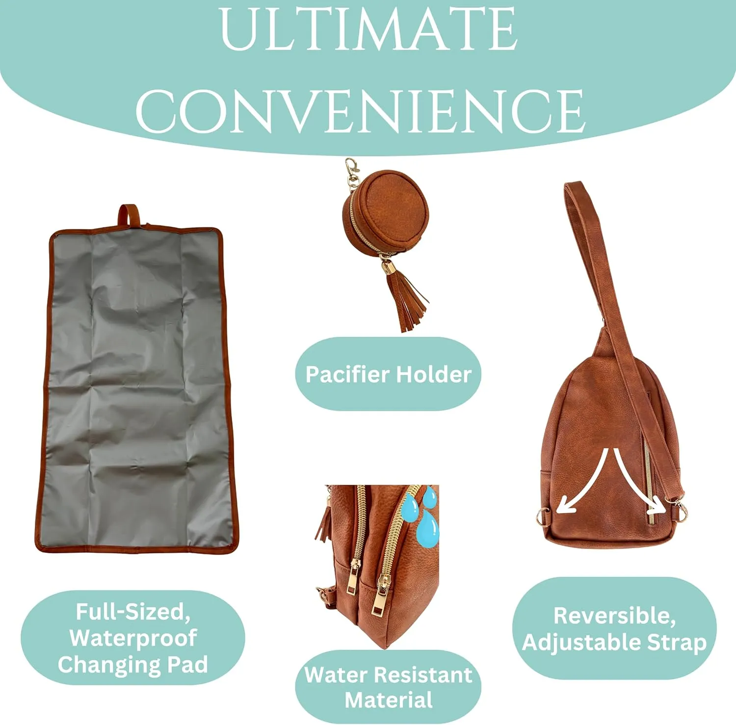 Mini Sling Crossbody Diaper Bag Backpack