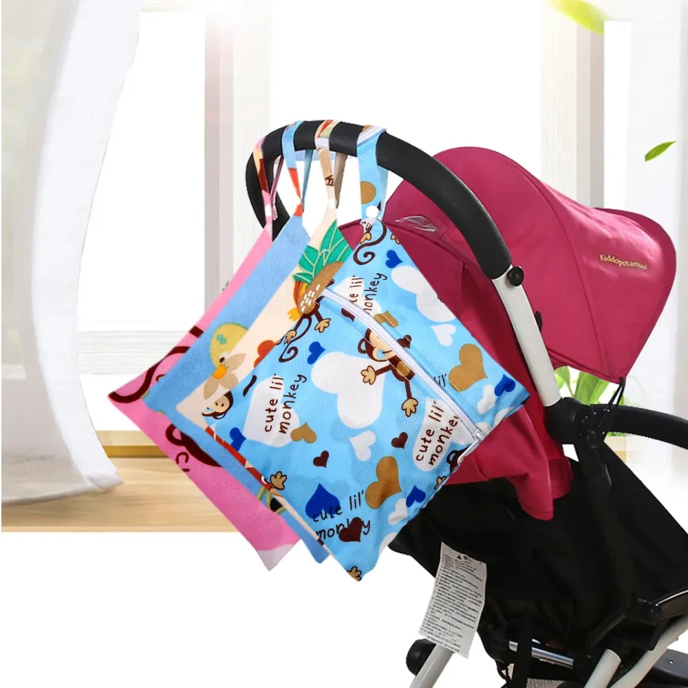 Mini Waterproof Baby Diaper Bag Reusable Wet Dry Travel Nappy Pouch