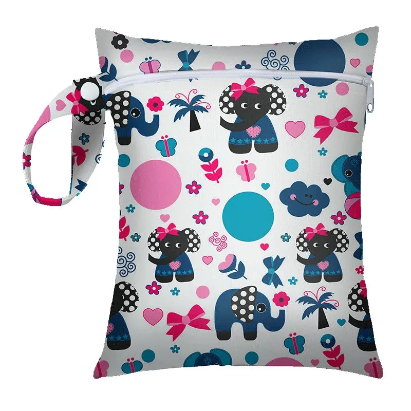 Mini Waterproof Baby Diaper Bag Reusable Wet Dry Travel Nappy Pouch