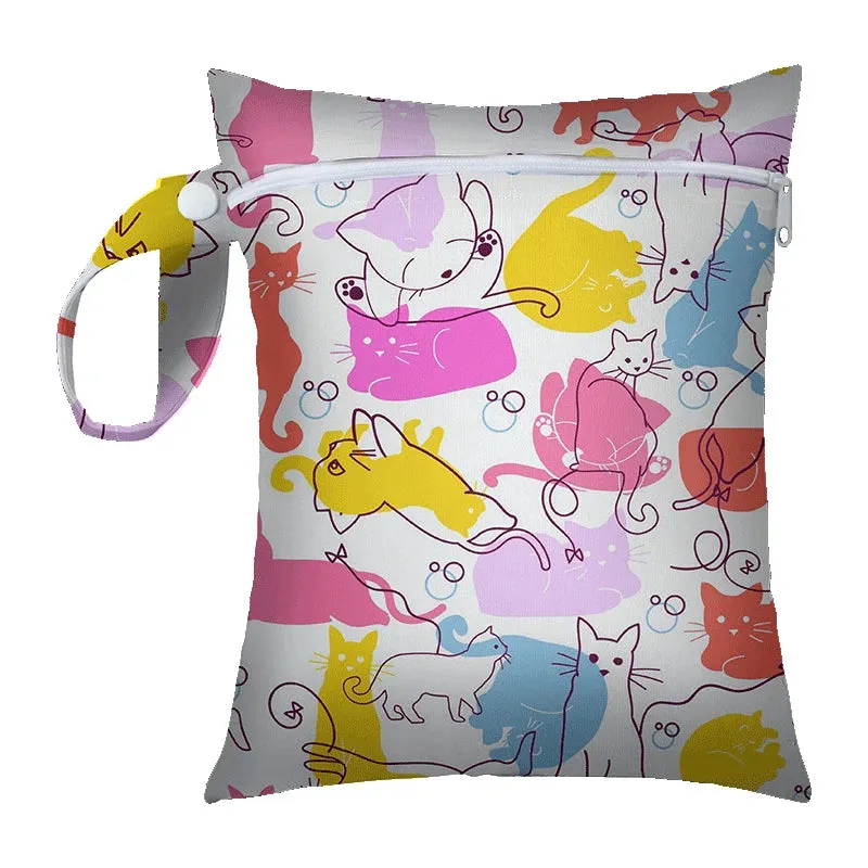 Mini Waterproof Baby Diaper Bag Reusable Wet Dry Travel Nappy Pouch