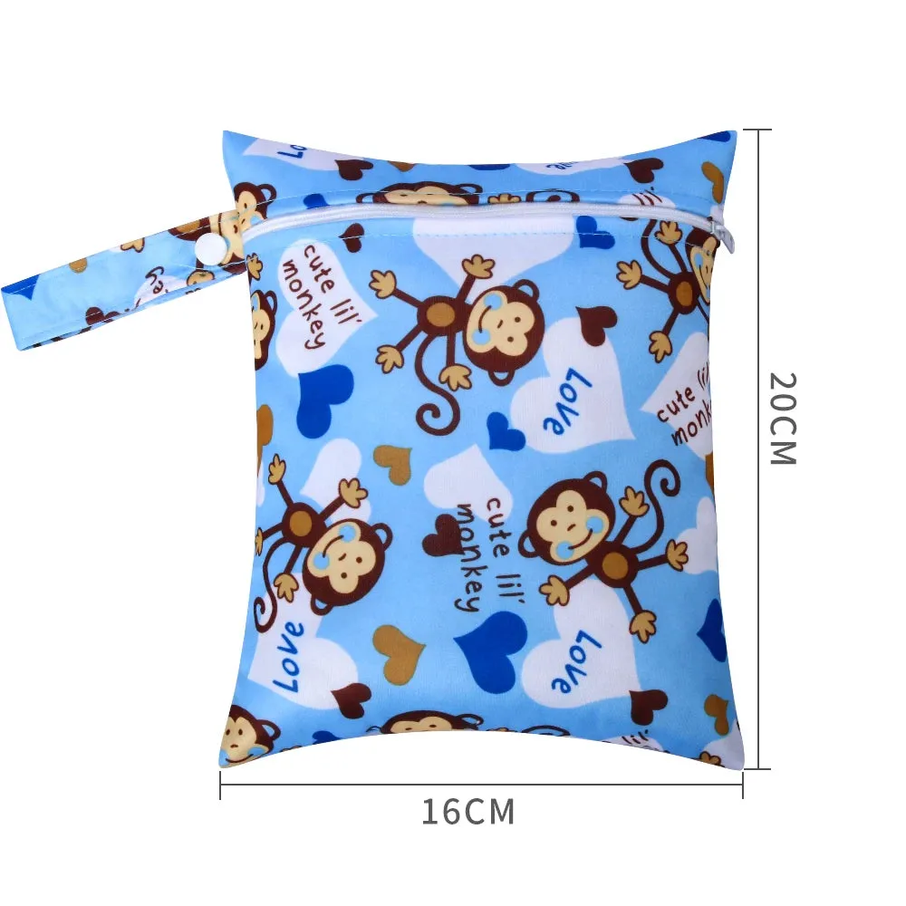 Mini Waterproof Baby Diaper Bag Reusable Wet Dry Travel Nappy Pouch