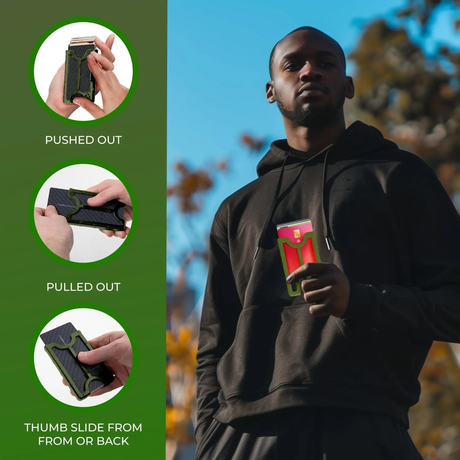 Minimalist Wallet for Men and Women - Durable Polymer Slim Wallets - Card Holder - Made In The USA.