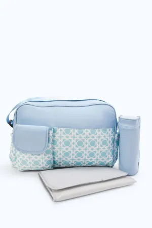 Mint Printed Diaper Bag Set (3 Piece)