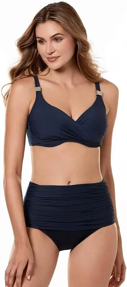 Miraclesuit D-DDD Cup Solid Surplice Bra Top