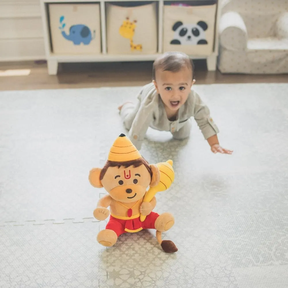 MODI TOYS Baby Hanuman (Small - 7 inch) Mantra Singing Plush Toy | Ideal for Newborns, Infants, Toddlers, Grandparents | Best for Diwali, Baby Shower, Birthday, Housewarming
