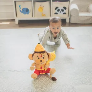 MODI TOYS Baby Hanuman (Small - 7 inch) Mantra Singing Plush Toy | Ideal for Newborns, Infants, Toddlers, Grandparents | Best for Diwali, Baby Shower, Birthday, Housewarming
