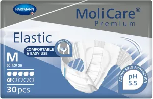 MoliCare Premium Incontinence Brief, 6D - Moderate Absorbency Adult Diaper with Refastenable Tabs - Unisex, Size Medium, 30 Count, 1 Pack