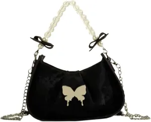 Molodo Shoulder Bags for Women Chic Pearl Handle Handbag Small PU Leather Crossbody Bag Hobo Purses